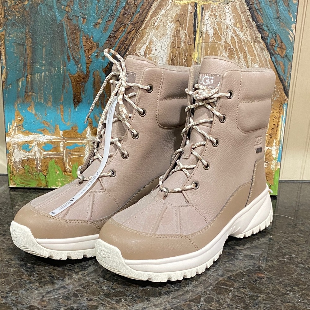 UGG Women's Yose Lace-Up Winter Boots Caribou. Size 10. Brand New out of box.